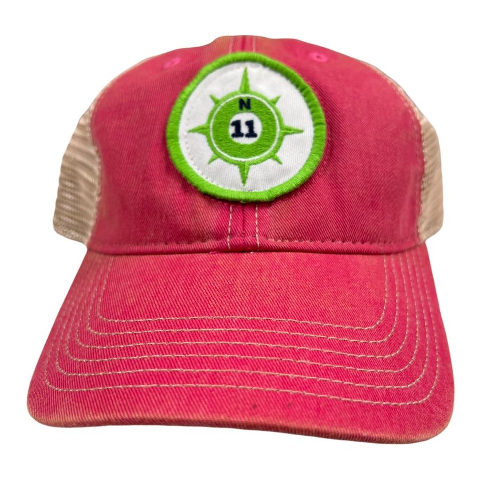 NEW Eleven North Clothing Co Legacy Old Favorite Relaxed Twill Trucker Pink Hat - Picture 6 of 9